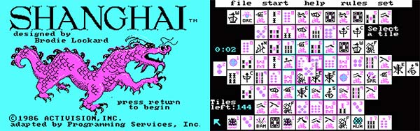 Jocul Shanghai (Mahjong) - Activision (1986)